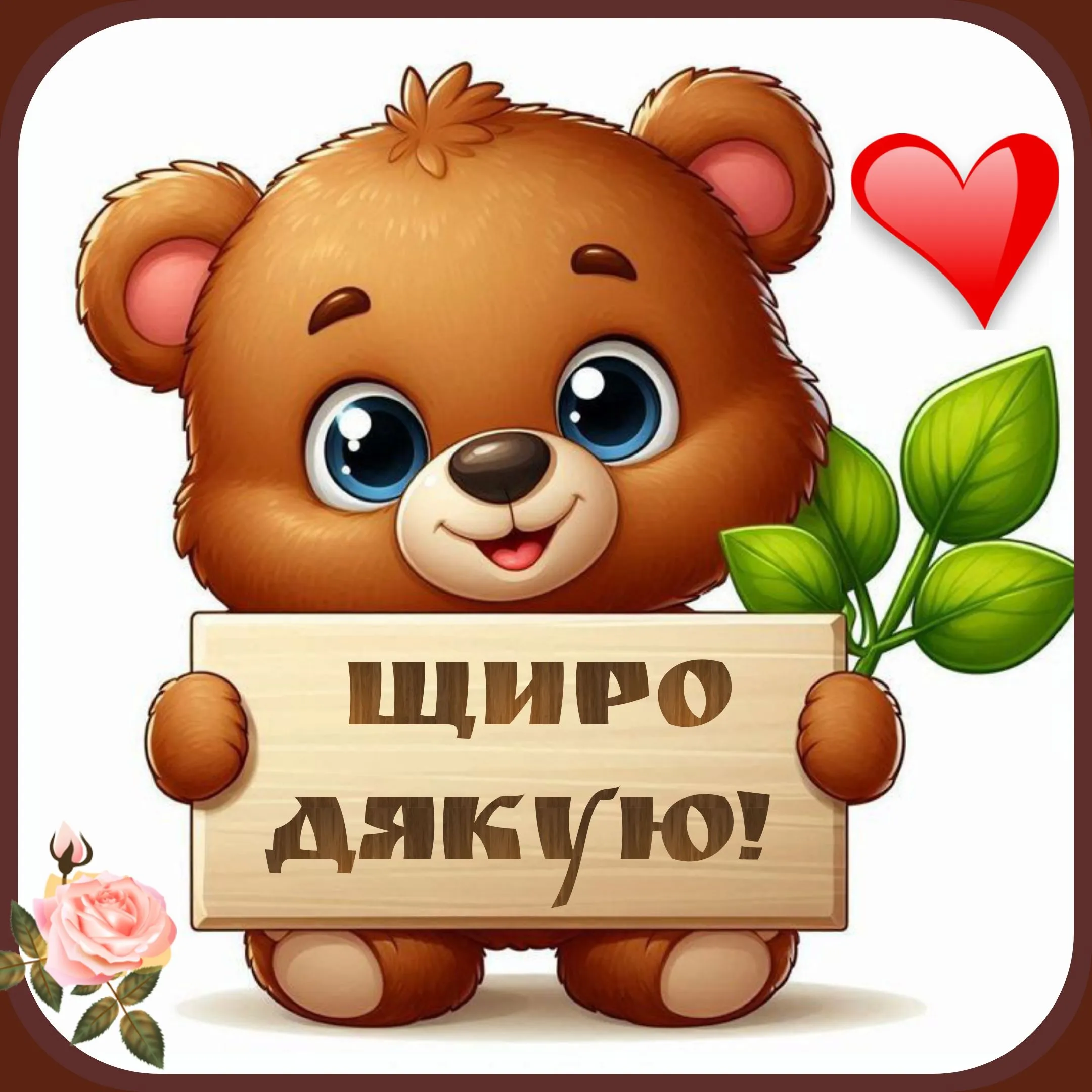 Листівка зі словом Дякую - з щирою вдячністю, для важливої людини Листівка зі словом Дякую - з щирою вдячністю, для важливої людини